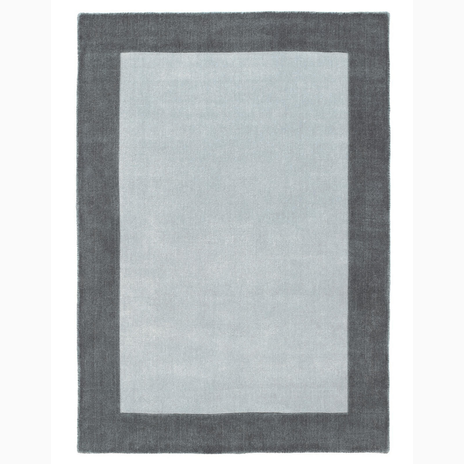 Solid Color Border Rug Border Grey and Silver Plain Rugs – Home Linen Store