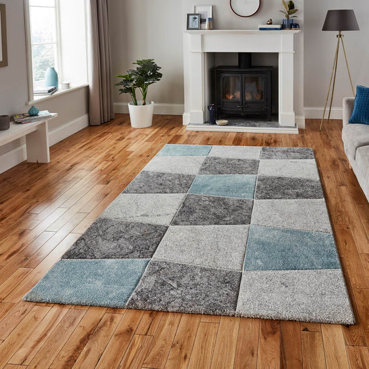 Think Rugs Brooklyn 22192 Grey / Blue Rug