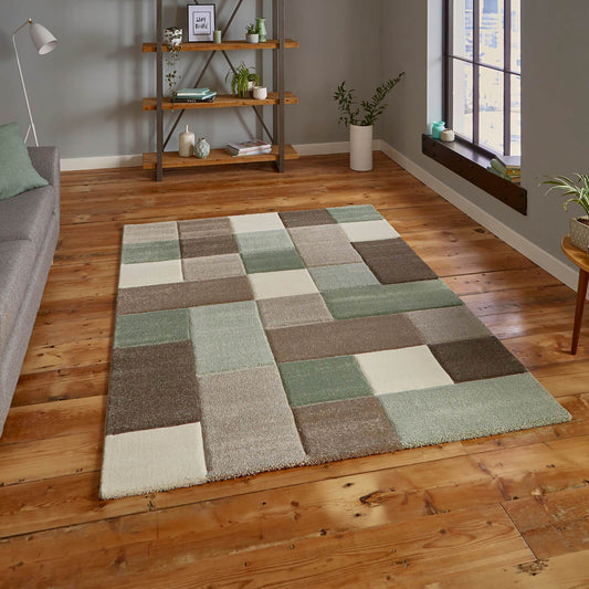 Think Rugs Brooklyn 646 Beige / Green Rug