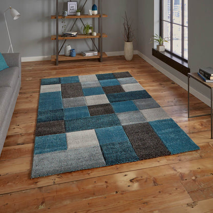 Think Rugs Brooklyn 646 Blue / Grey Rug