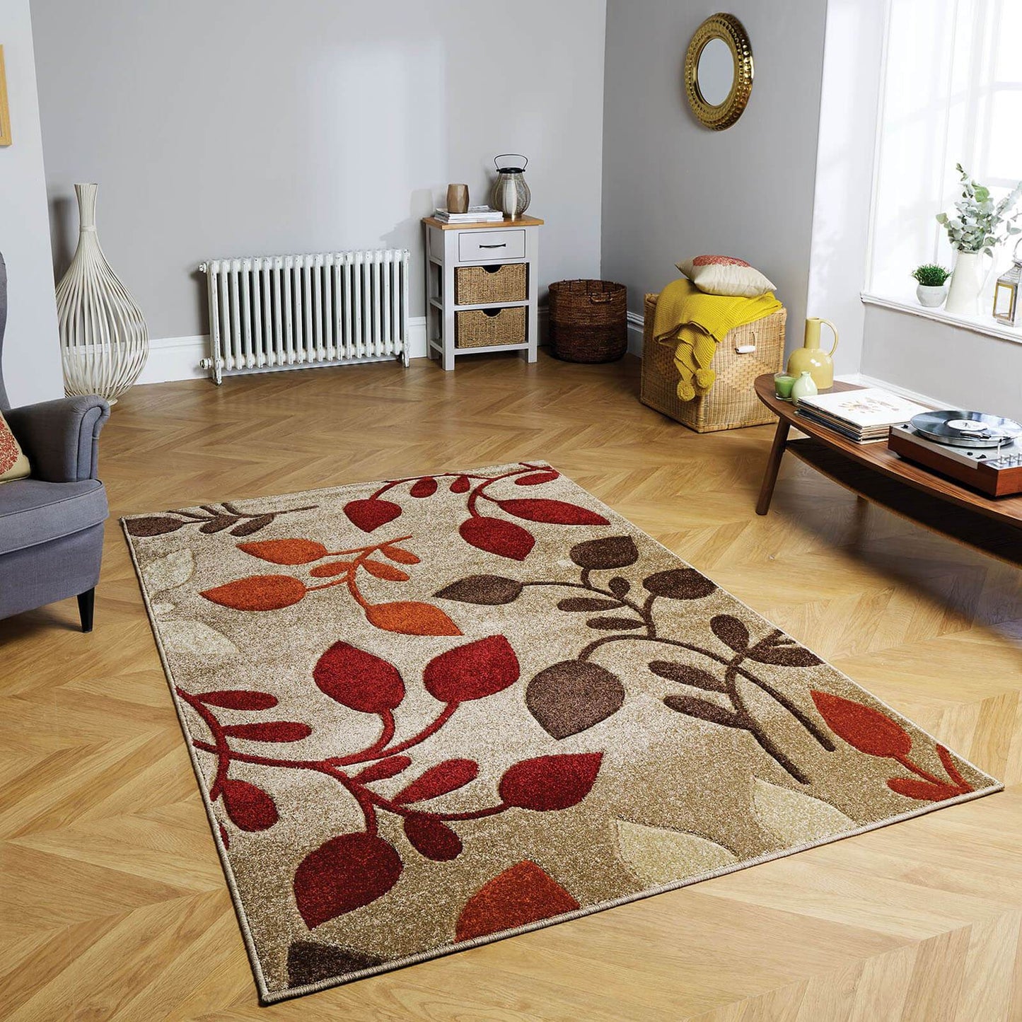 Oriental Weavers Portland 1096 M Beige / Cream / Red / Terra Rug