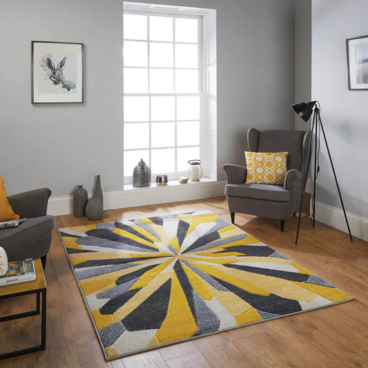 Oriental Weavers Portland 3337 A Grey / Cream / Yellow Rug