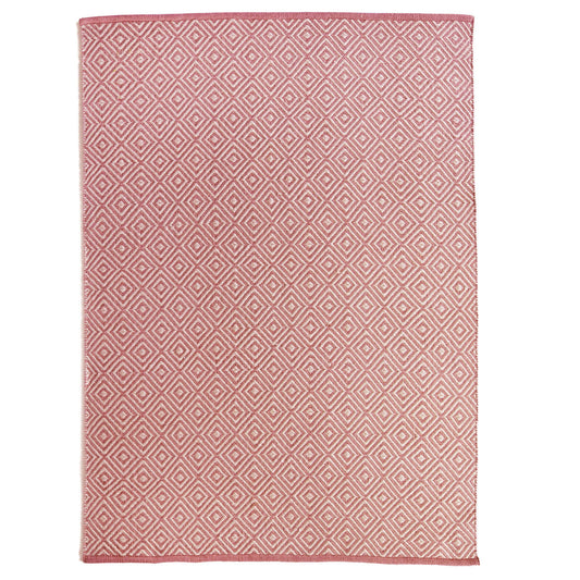 Hug Rug Woven Diamond Rug Coral Pink Rug