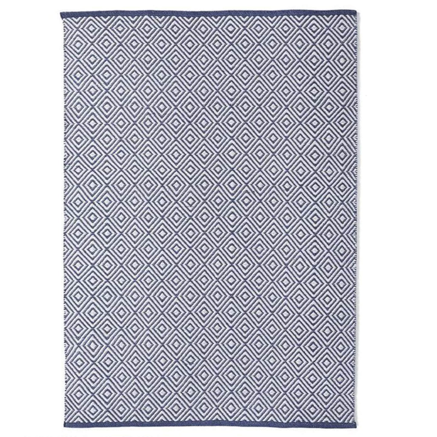 Hug Rug Woven Diamond Rug Navy Rug