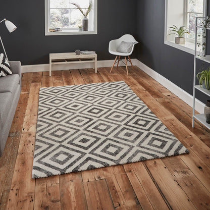 Think Rugs Elegant 4893 Grey / White Rug