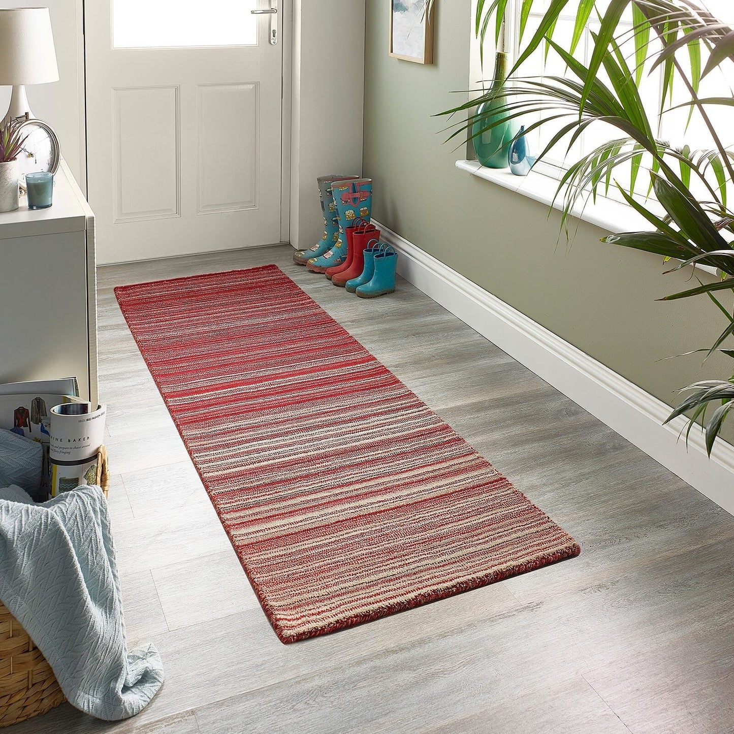 Fine Stripes Red Modern Rugs