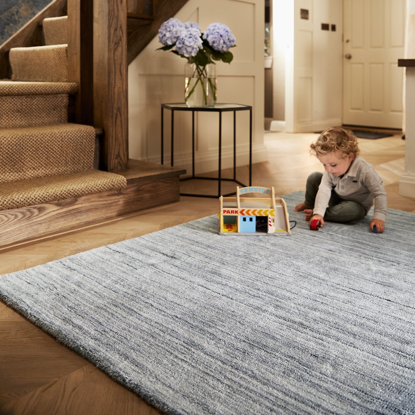 Origins Fine Stripes Silver Rug