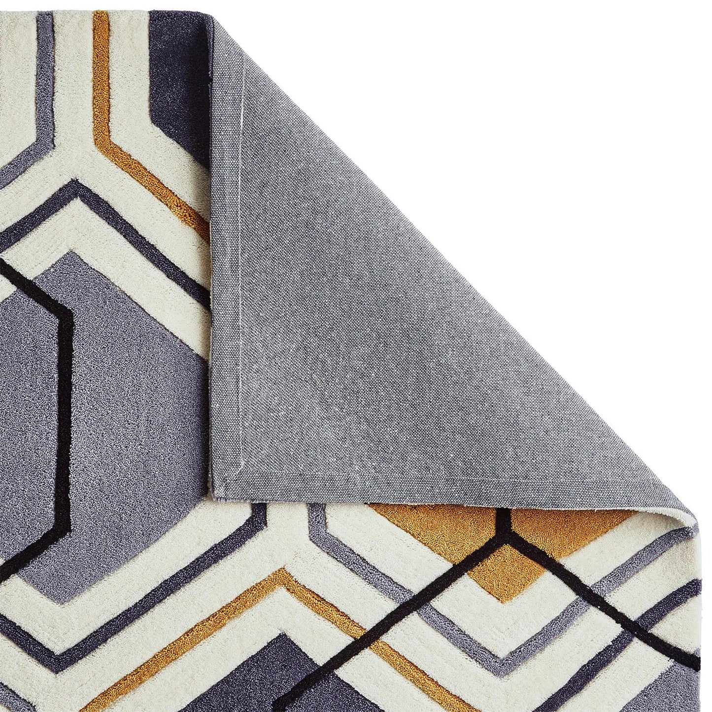 Think Rugs Hong Kong 7526 Grey / Yellow Rug