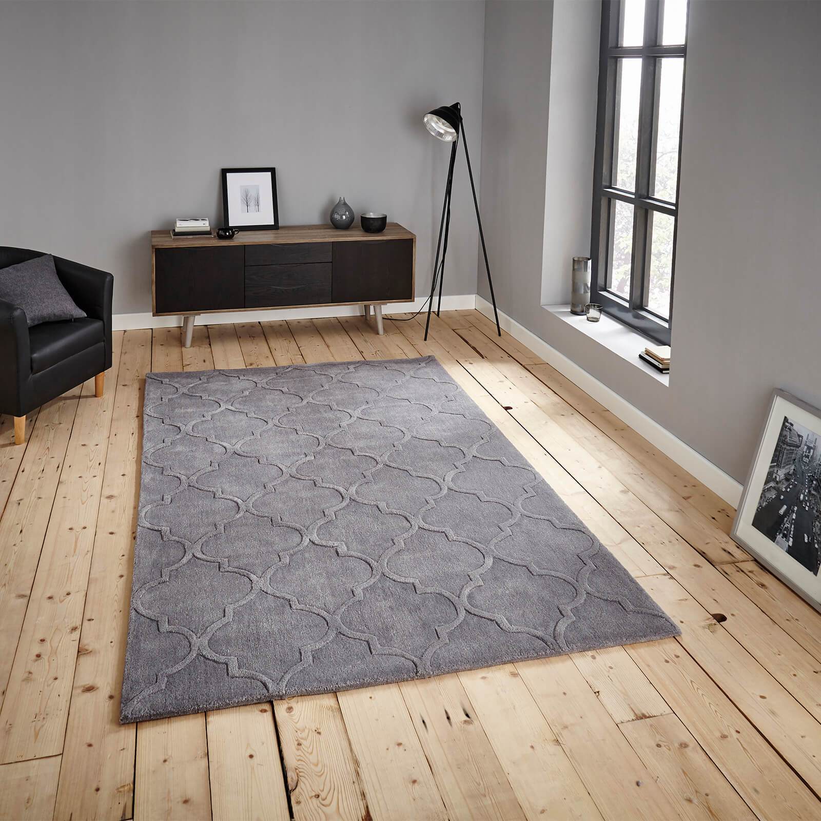 Think Rugs Hong Kong 8583 Silver Rug