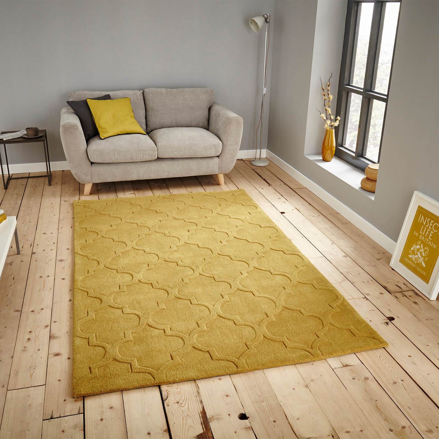 Think Rugs Hong Kong 8583 Yellow Rug