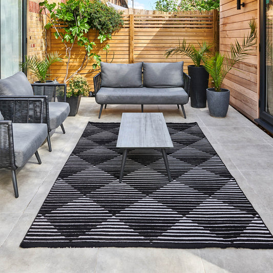 Concept Looms Jazz JAZ09 Grey Black Rug
