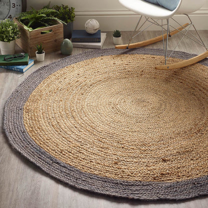 Origins Jute Border Grey Rug