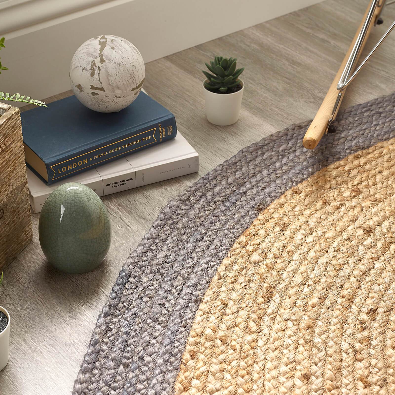 Origins Jute Border Grey Rug