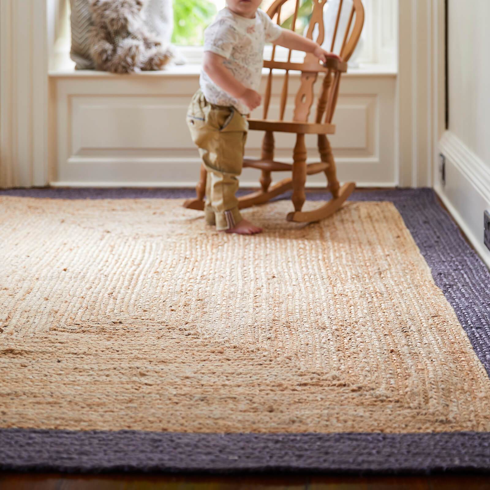 Origins Jute Border Grey Rug