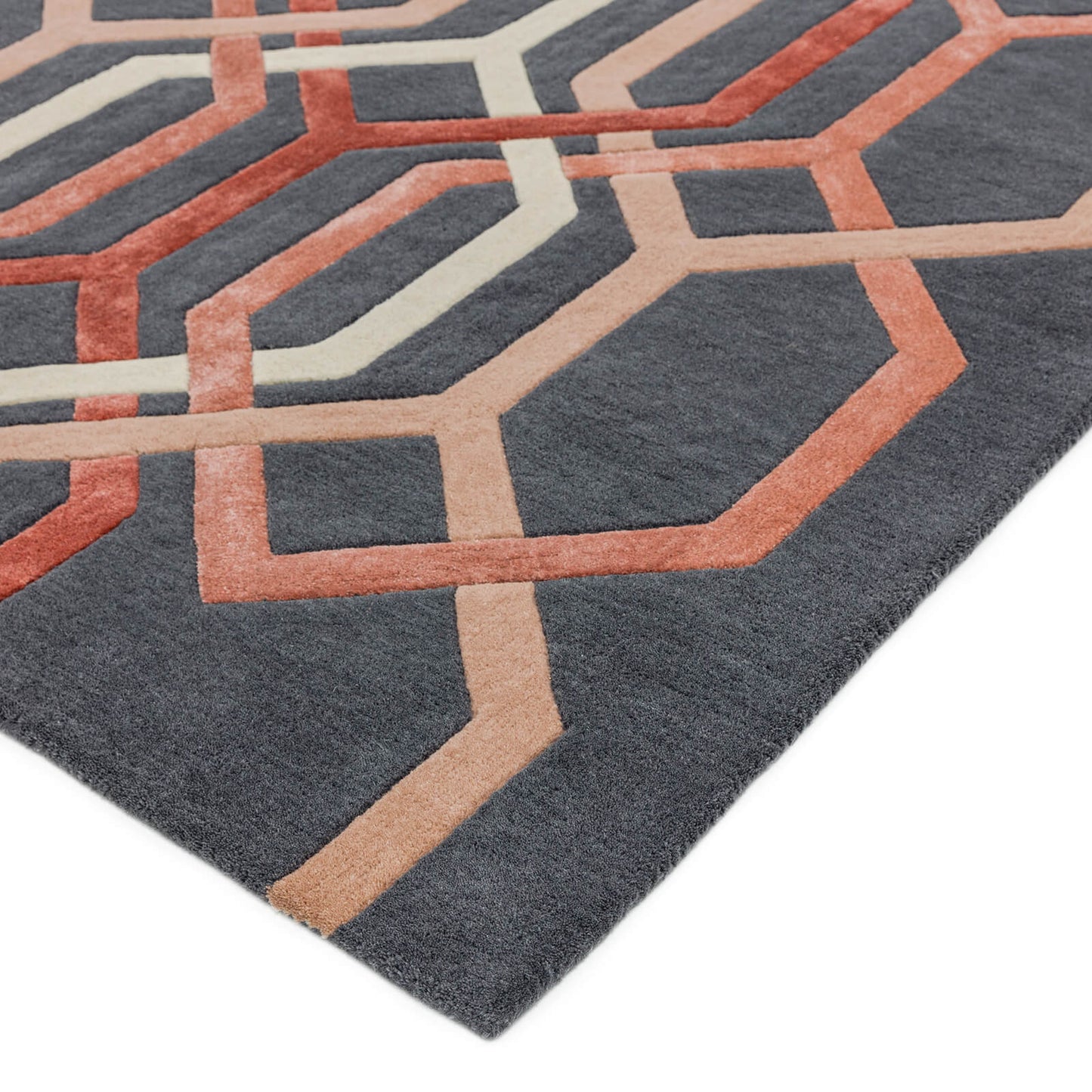 Asiatic Matrix MAX66 Hexagon Charcoal Rug