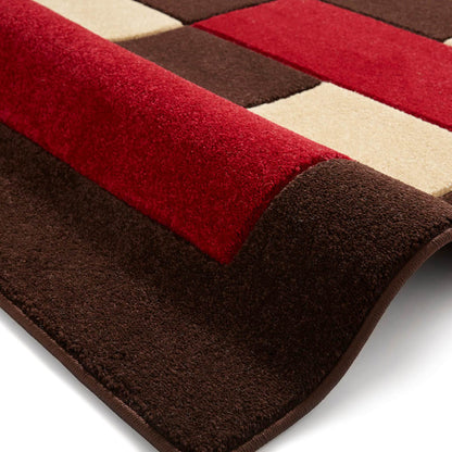 Think Rugs Matrix MT04 Brown / Red Rug