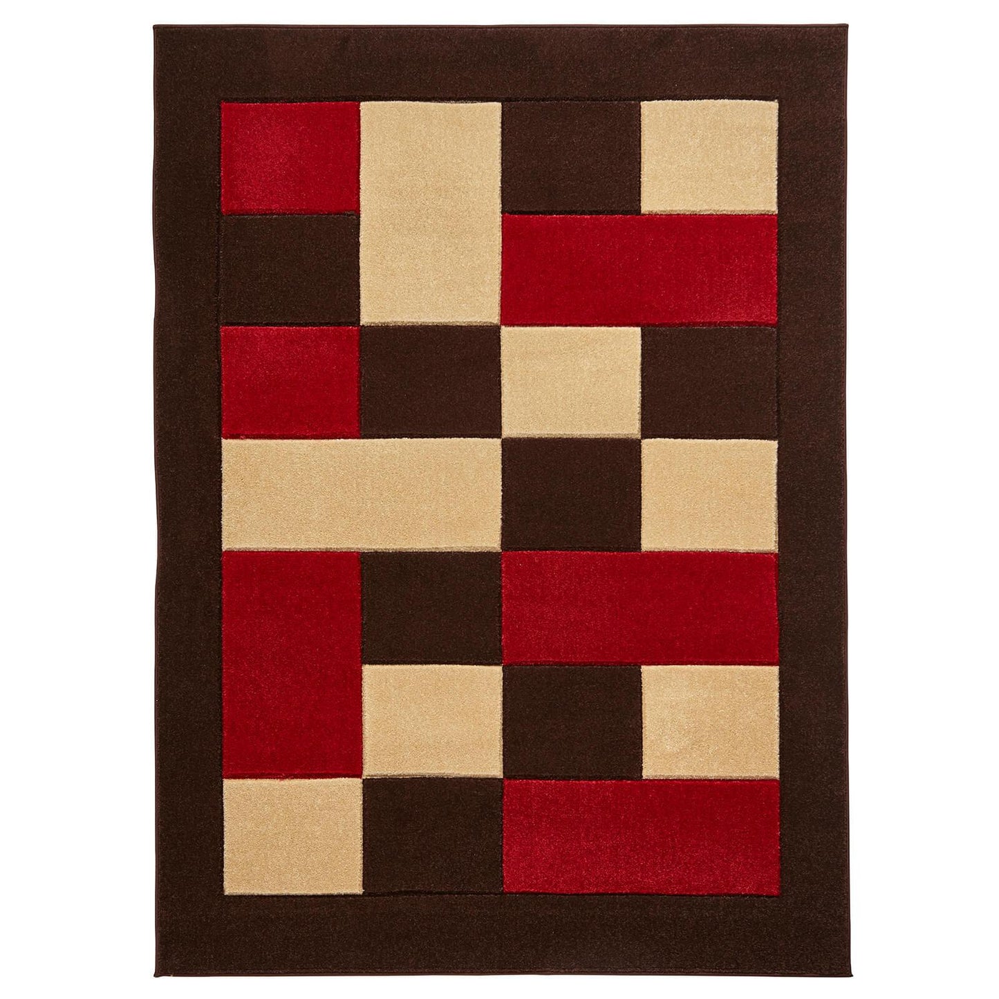 Think Rugs Matrix MT04 Brown / Red Rug