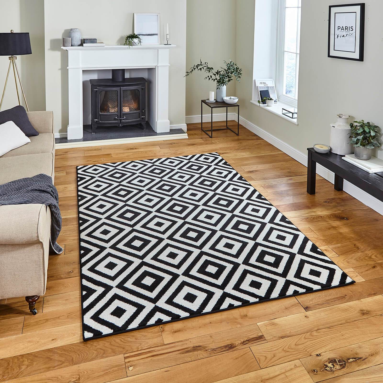 Think Rugs Matrix MT 89 Black / White Rug