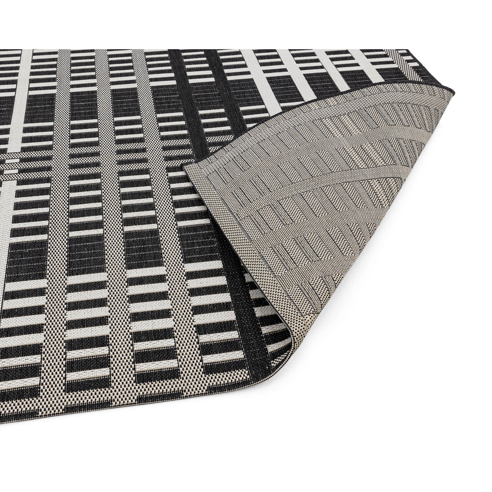 Asiatic Patio PAT22 Black Grid Rug