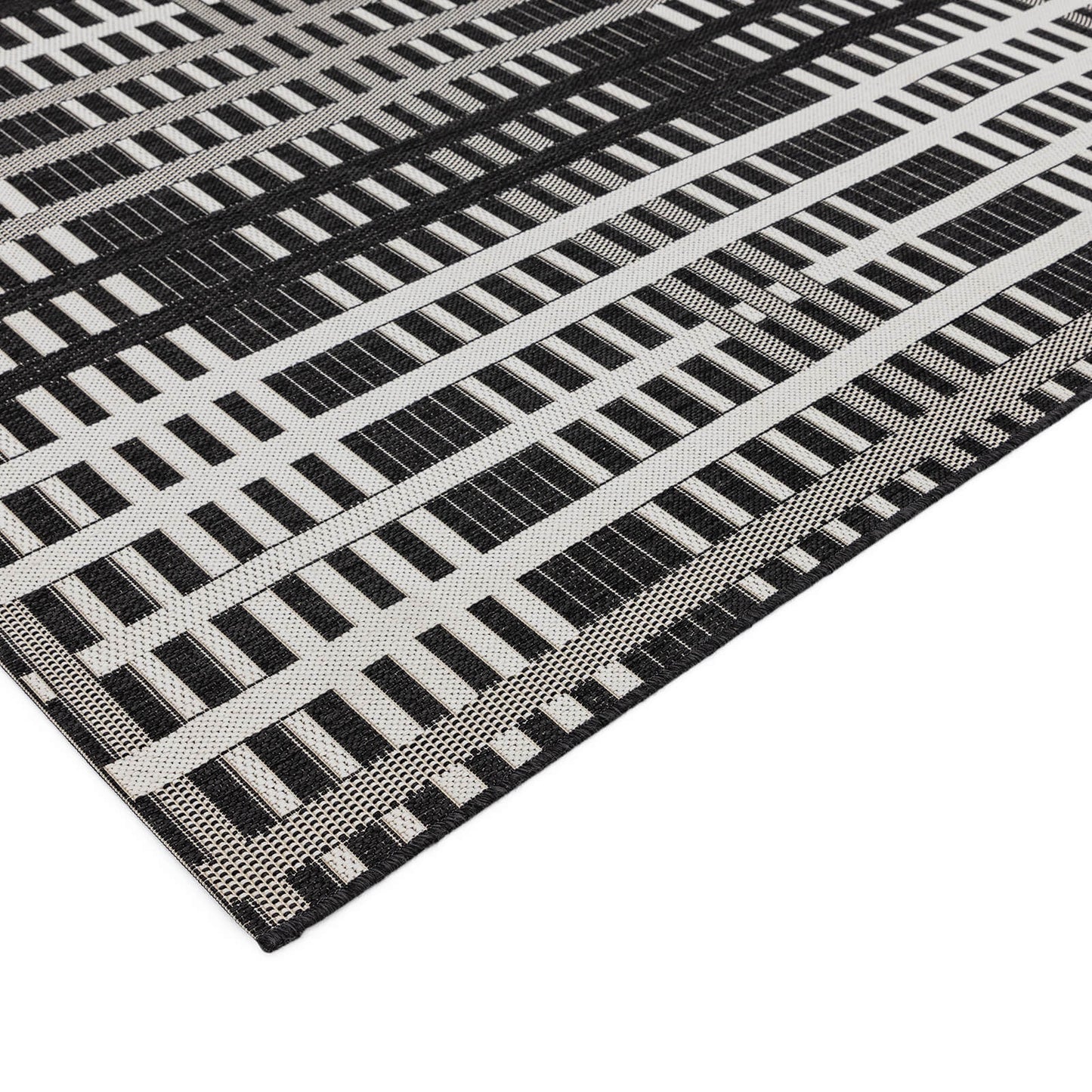 Asiatic Patio PAT22 Black Grid Rug