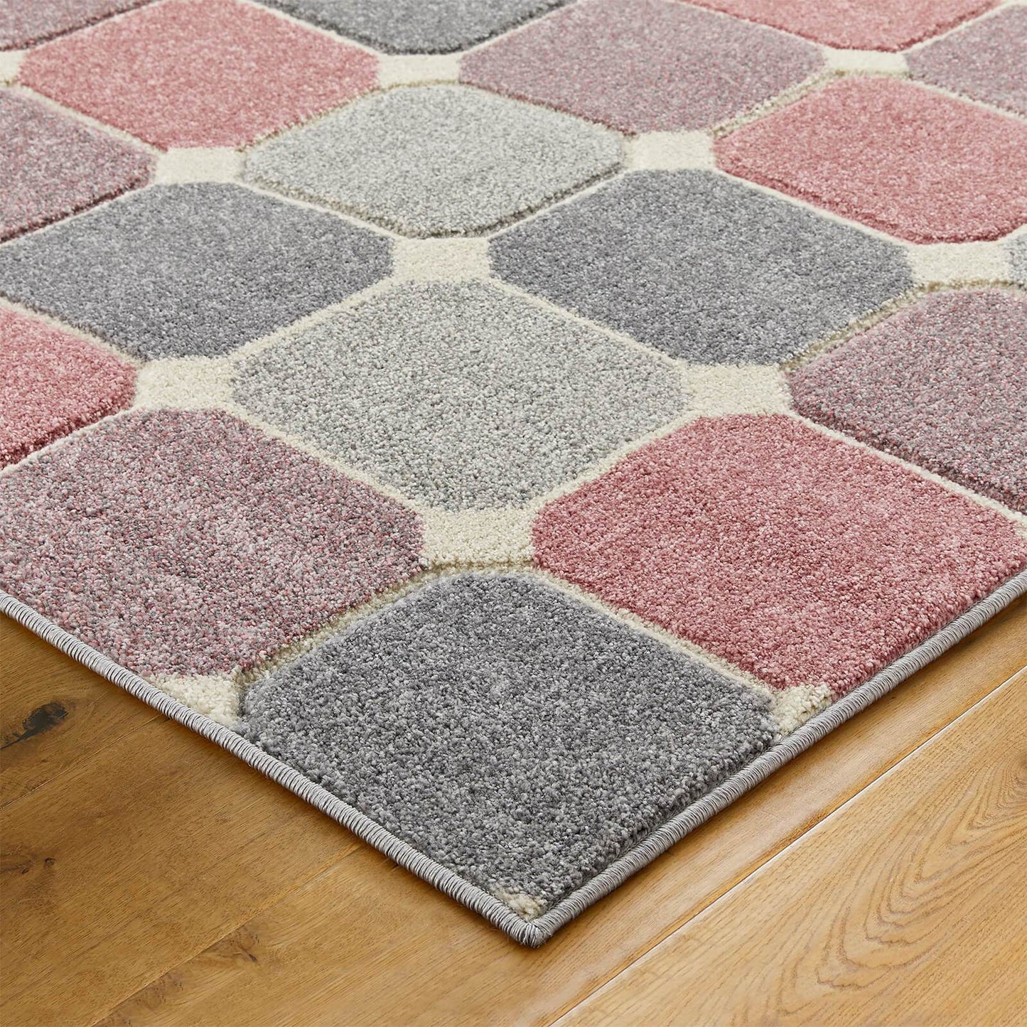 Oriental Weavers Portland 172 P Pink / Grey / Cream Rug