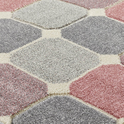 Oriental Weavers Portland 172 P Pink / Grey / Cream Rug