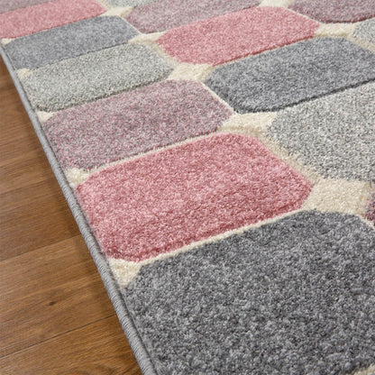 Oriental Weavers Portland 172 P Pink / Grey / Cream Rug