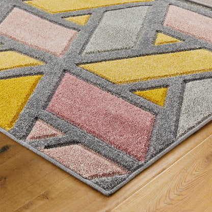 Oriental Weavers Portland 5153 U Yellow / Pink / Grey / Cream Rug