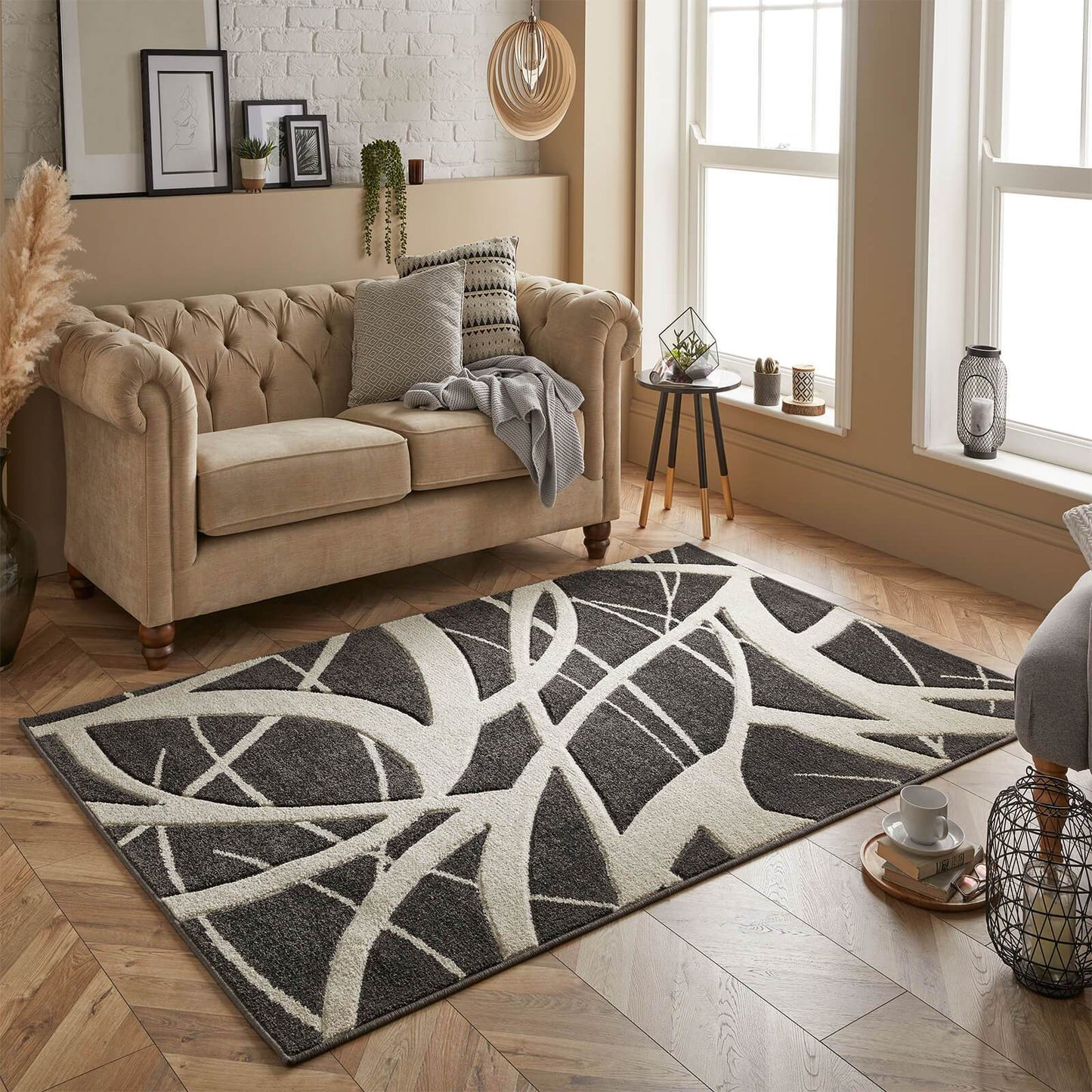 Oriental Weavers Portland 57 E Charcoal / Cream Rug