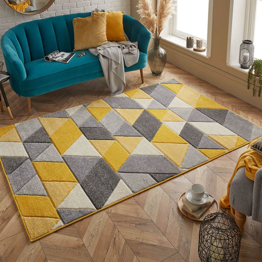 Oriental Weavers Portland 670 J Yellow / Grey / Cream Rug