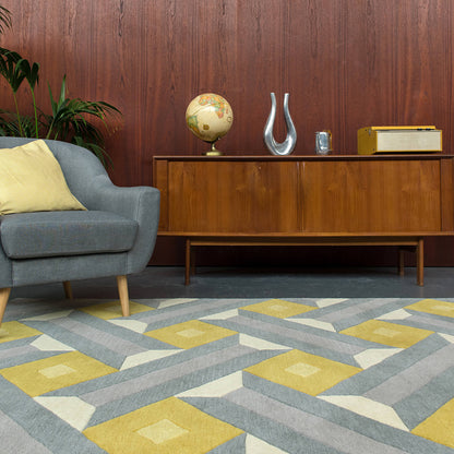 Asiatic Reef RF01 Motif Ochre Grey Rug