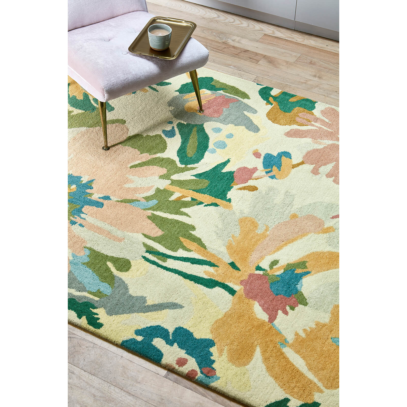 Asiatic Reef RF10 Floral Pink Multi Rug