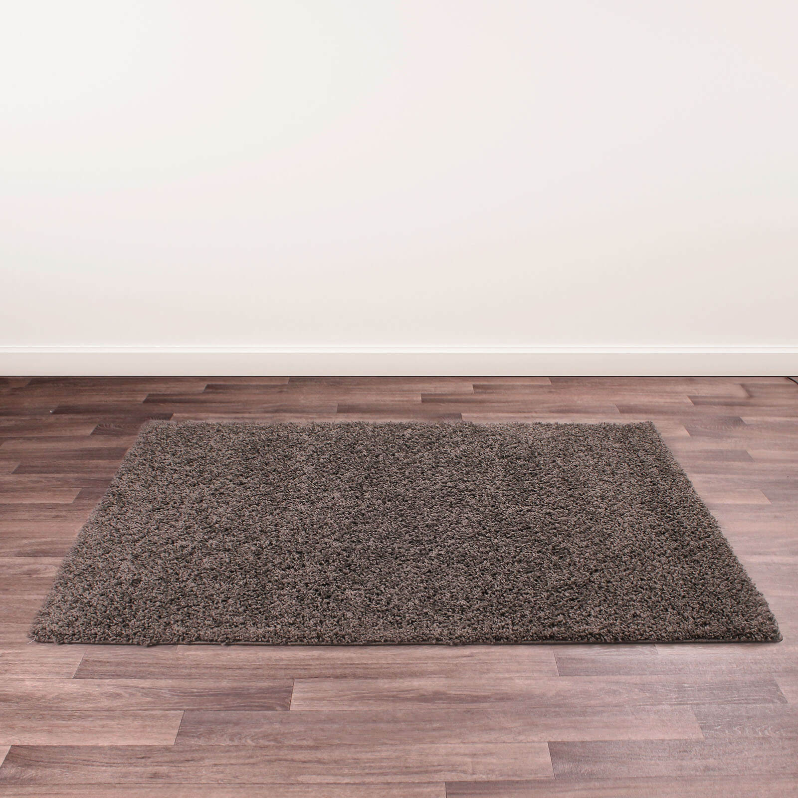 Rug Style Retro Shaggy Plain Charcoal Rug