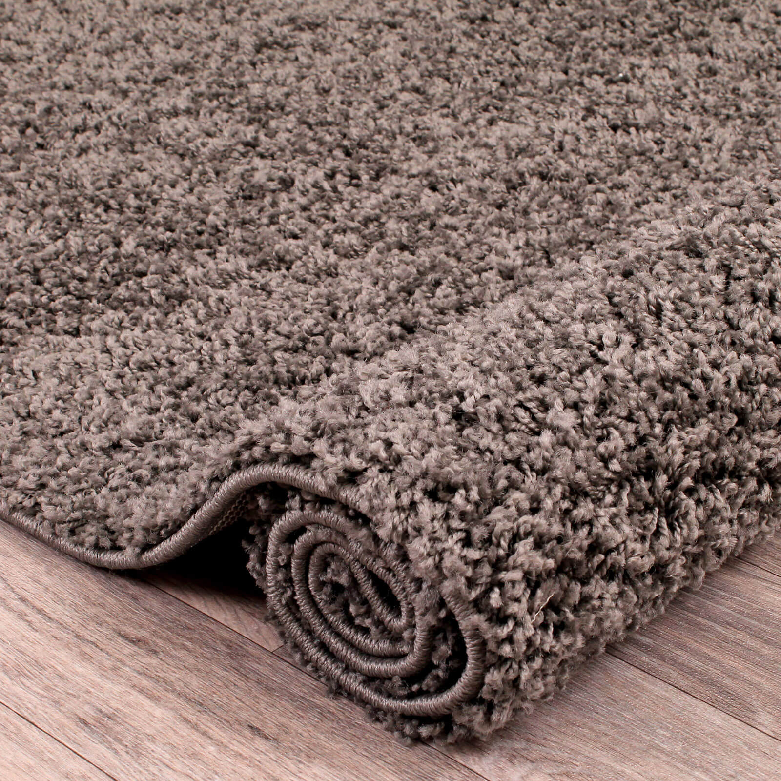 Rug Style Retro Shaggy Plain Charcoal Rug