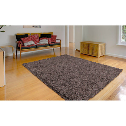 Rug Style Retro Shaggy Plain Charcoal Rug