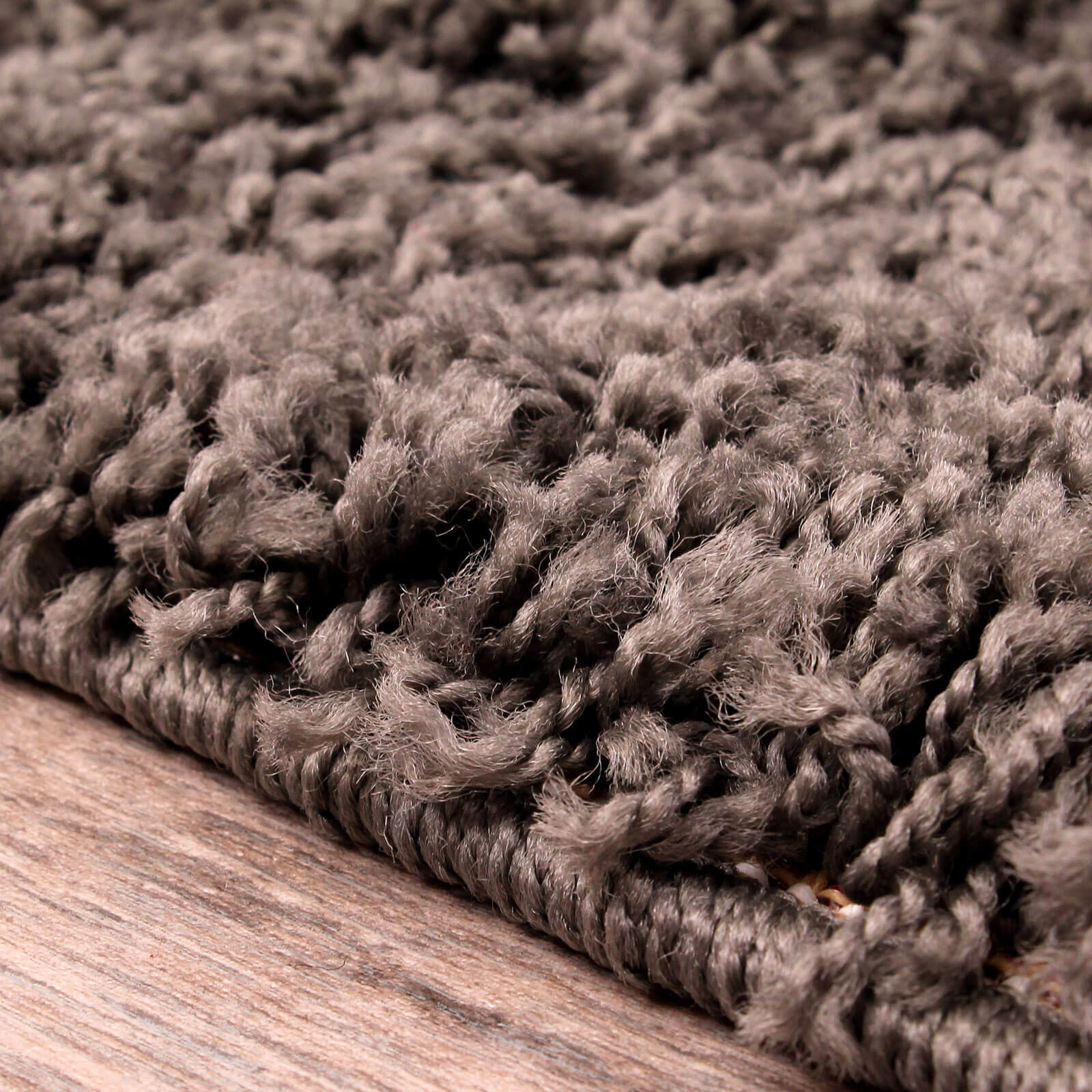 Rug Style Retro Shaggy Plain Charcoal Rug