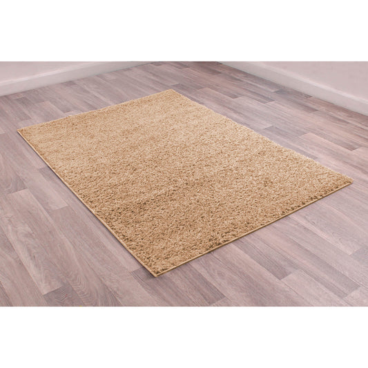 Rug Style Retro Shaggy Plain Latte Rug