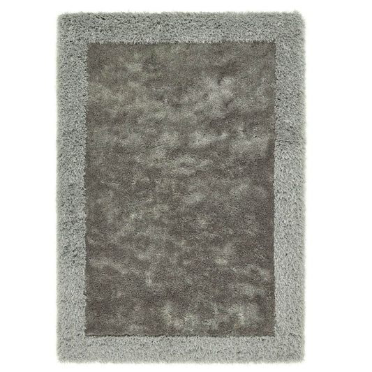 Origins Shimmer Shaggy Border Silver Rug