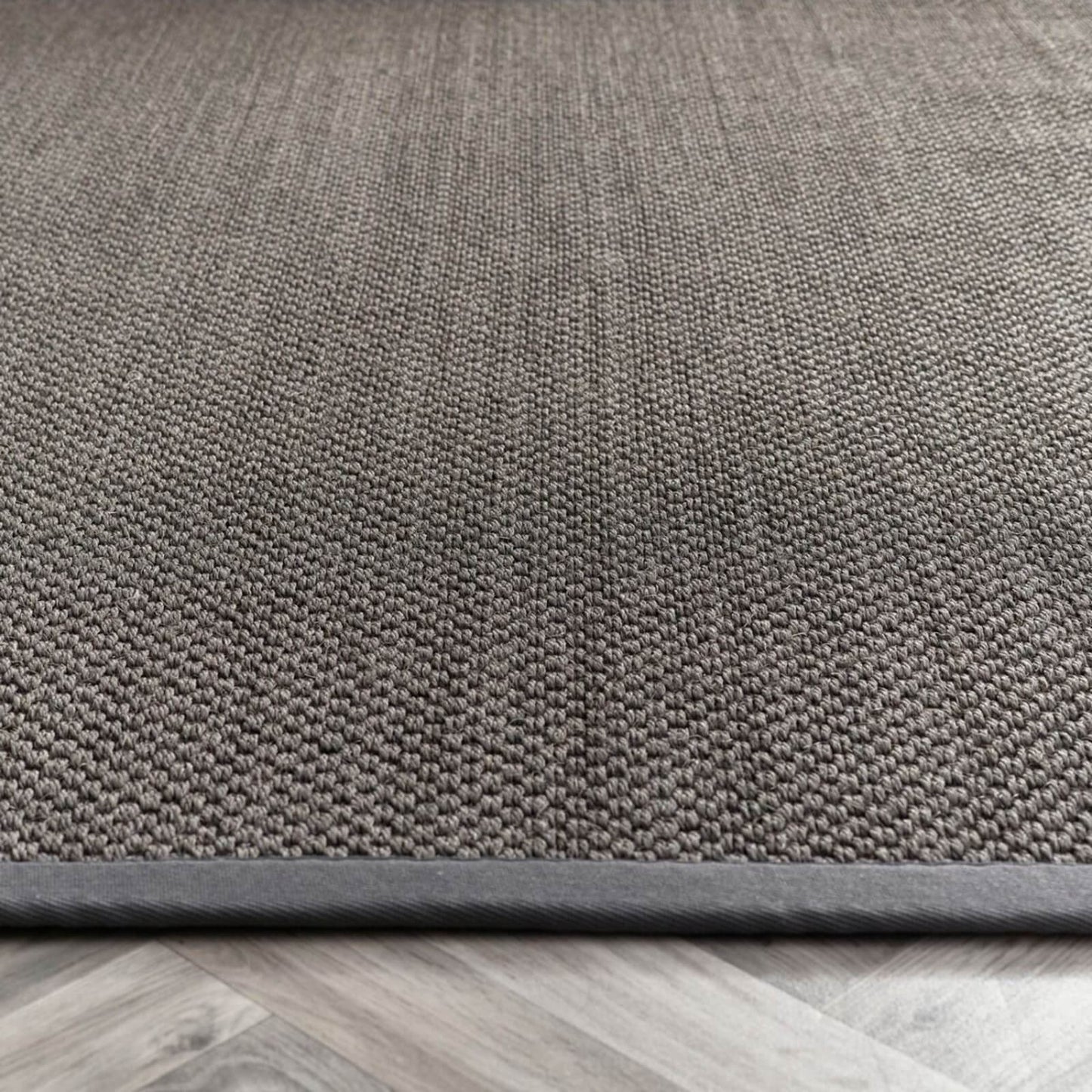 Origins Sisal Runner Dark Grey with Grey Border Rug