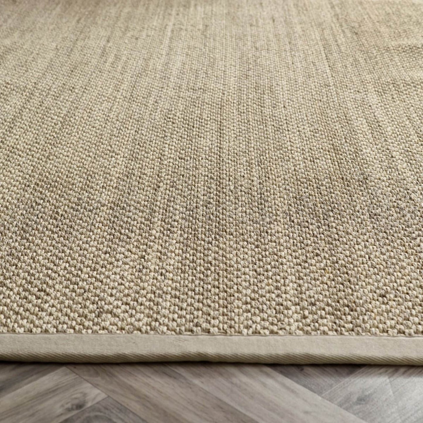 Origins Sisal Runner Light Beige with Sand Border Rug