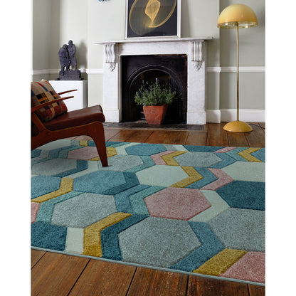 Asiatic Sketch SK10 Hexagon Multi Rug