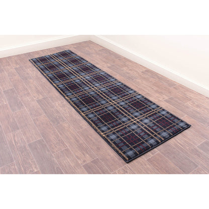 Tartan Check Blue Modern Rugs