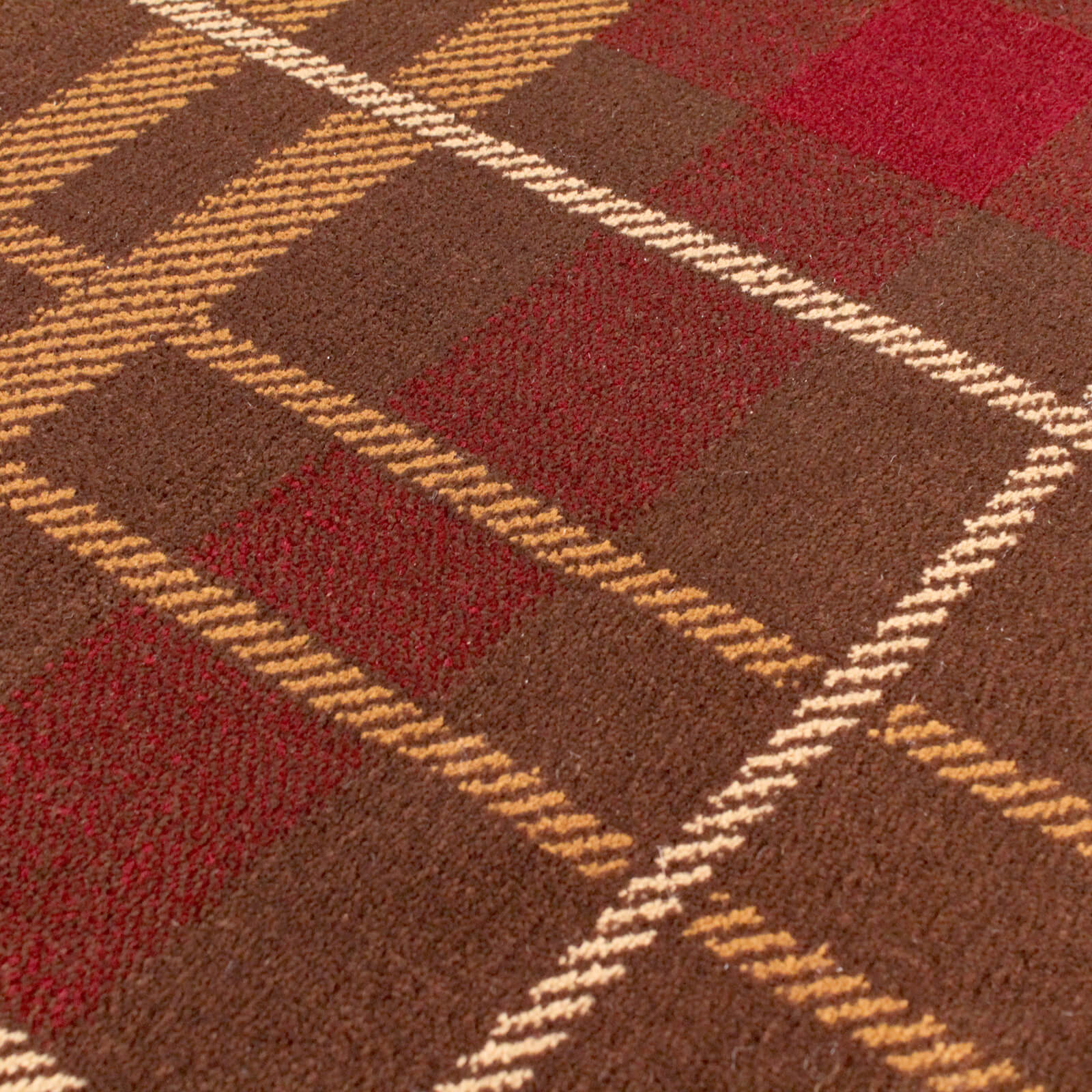 Ultimate Home Living Tartan Check Brown Rug