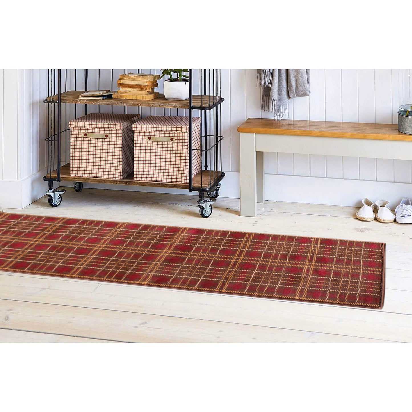 Tartan Check Brown Modern Rugs