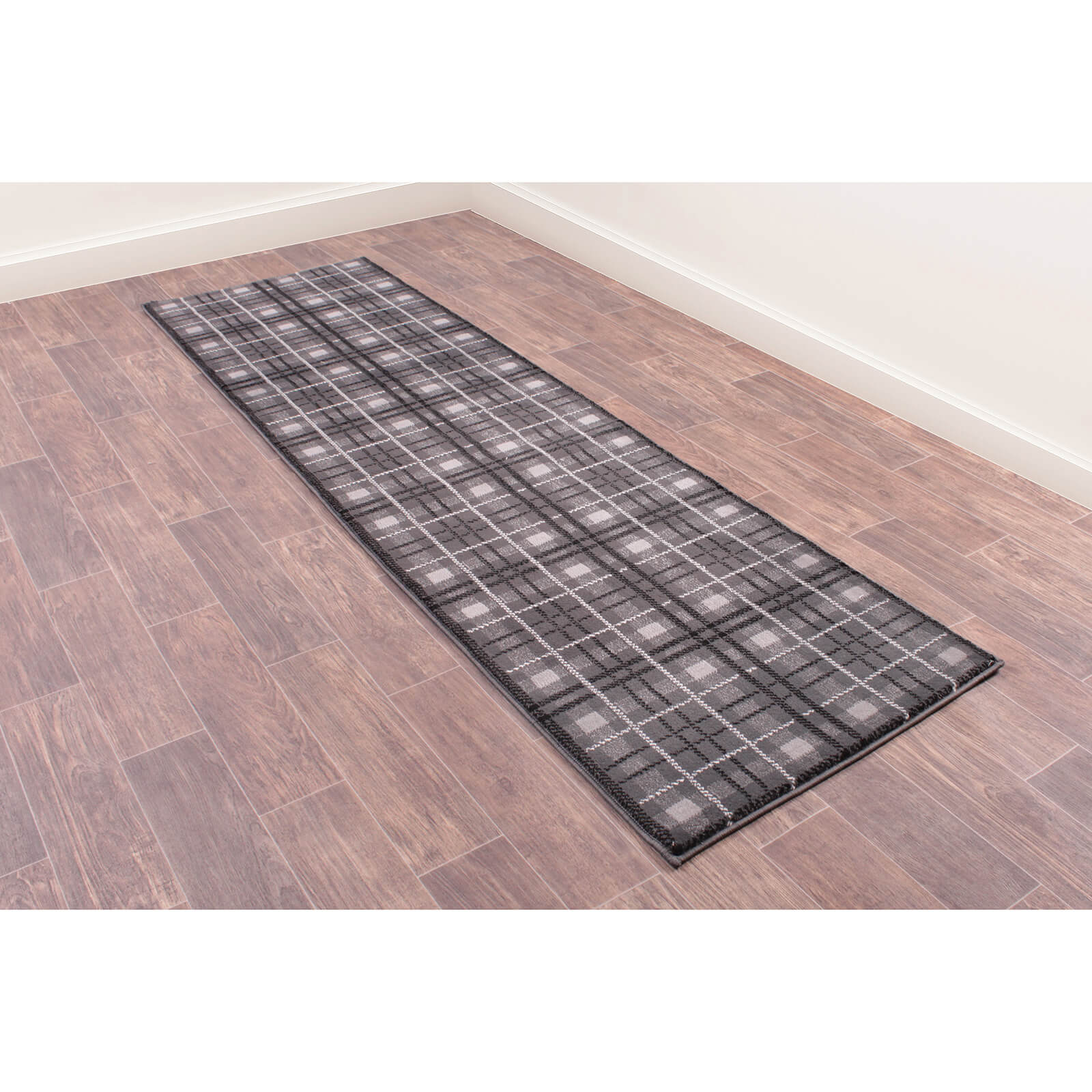 Ultimate Home Living Tartan Check Grey Rug