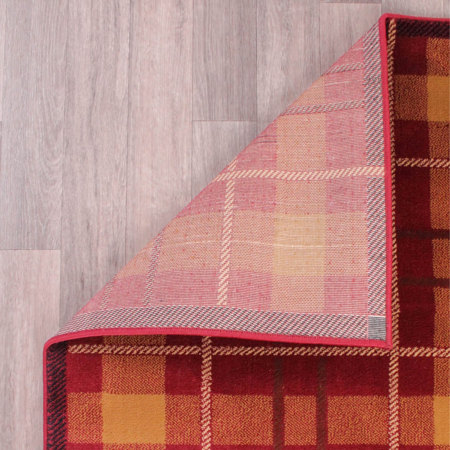 Ultimate Home Living Tartan Check Red Rug