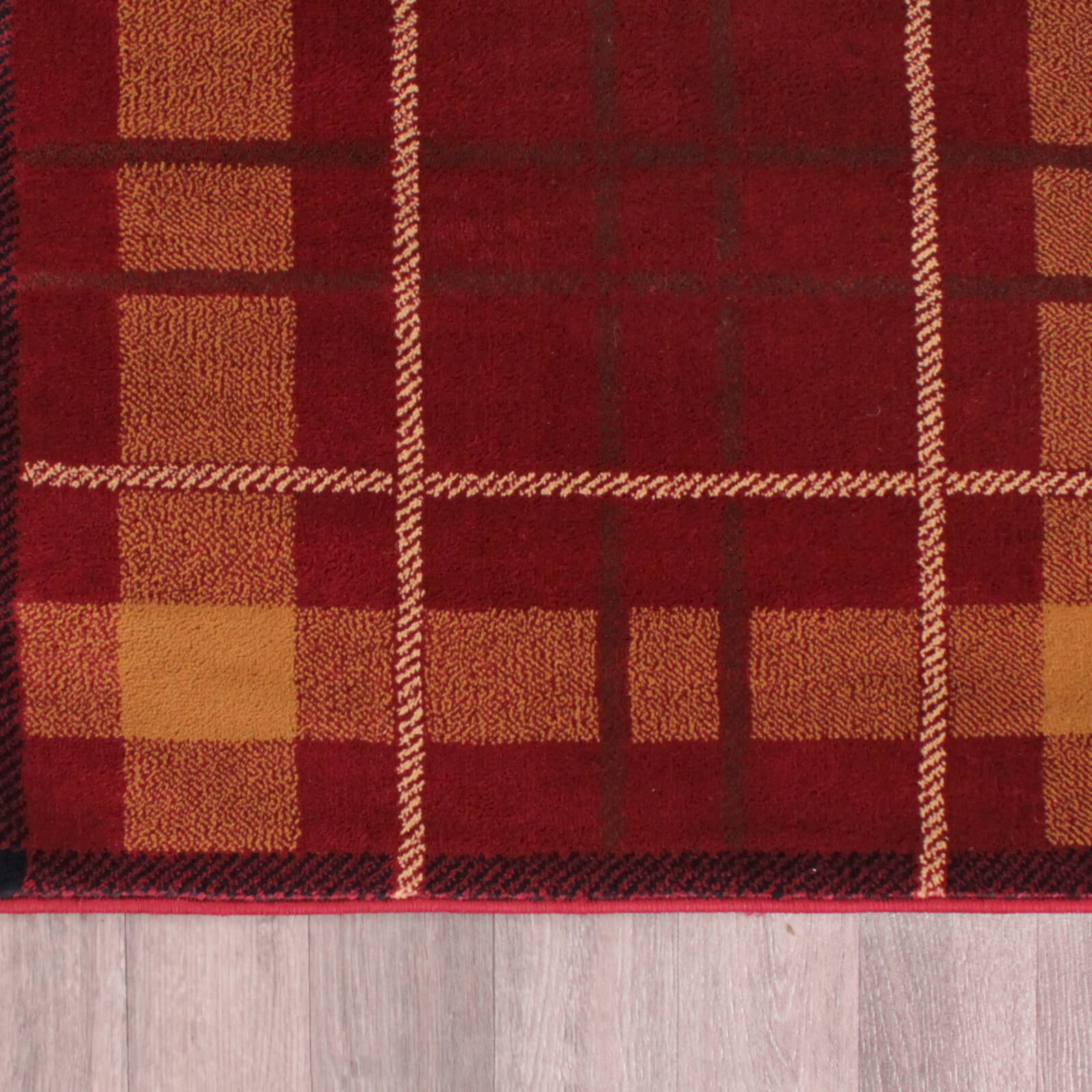 Ultimate Home Living Tartan Check Red Rug