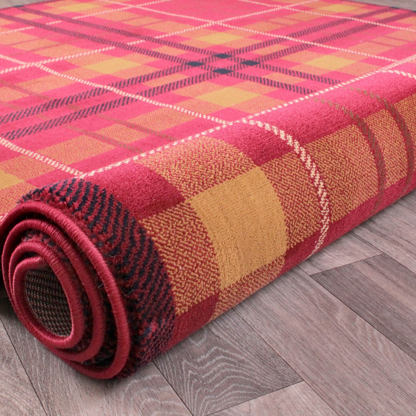 Ultimate Home Living Tartan Check Red Rug