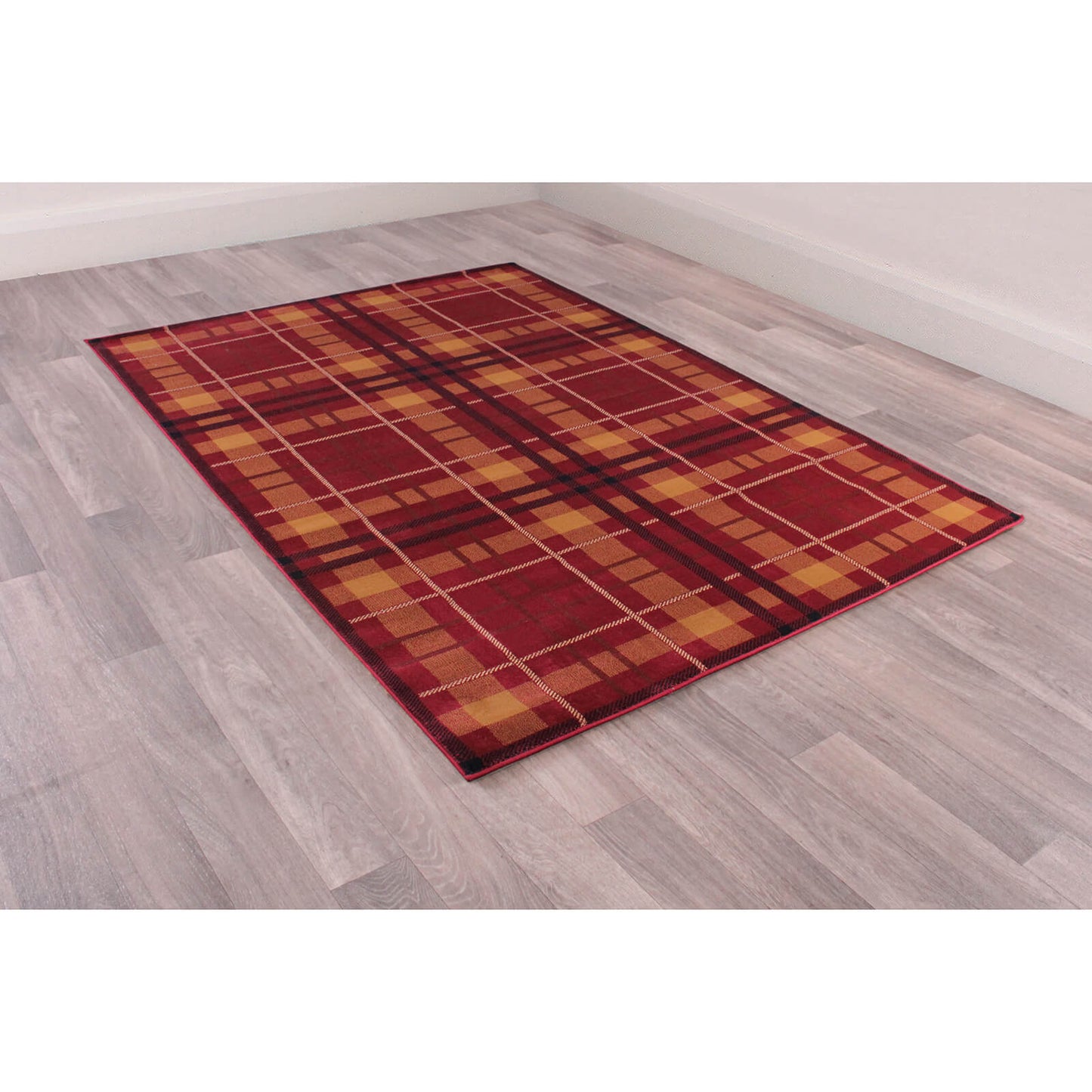 Ultimate Home Living Tartan Check Red Rug