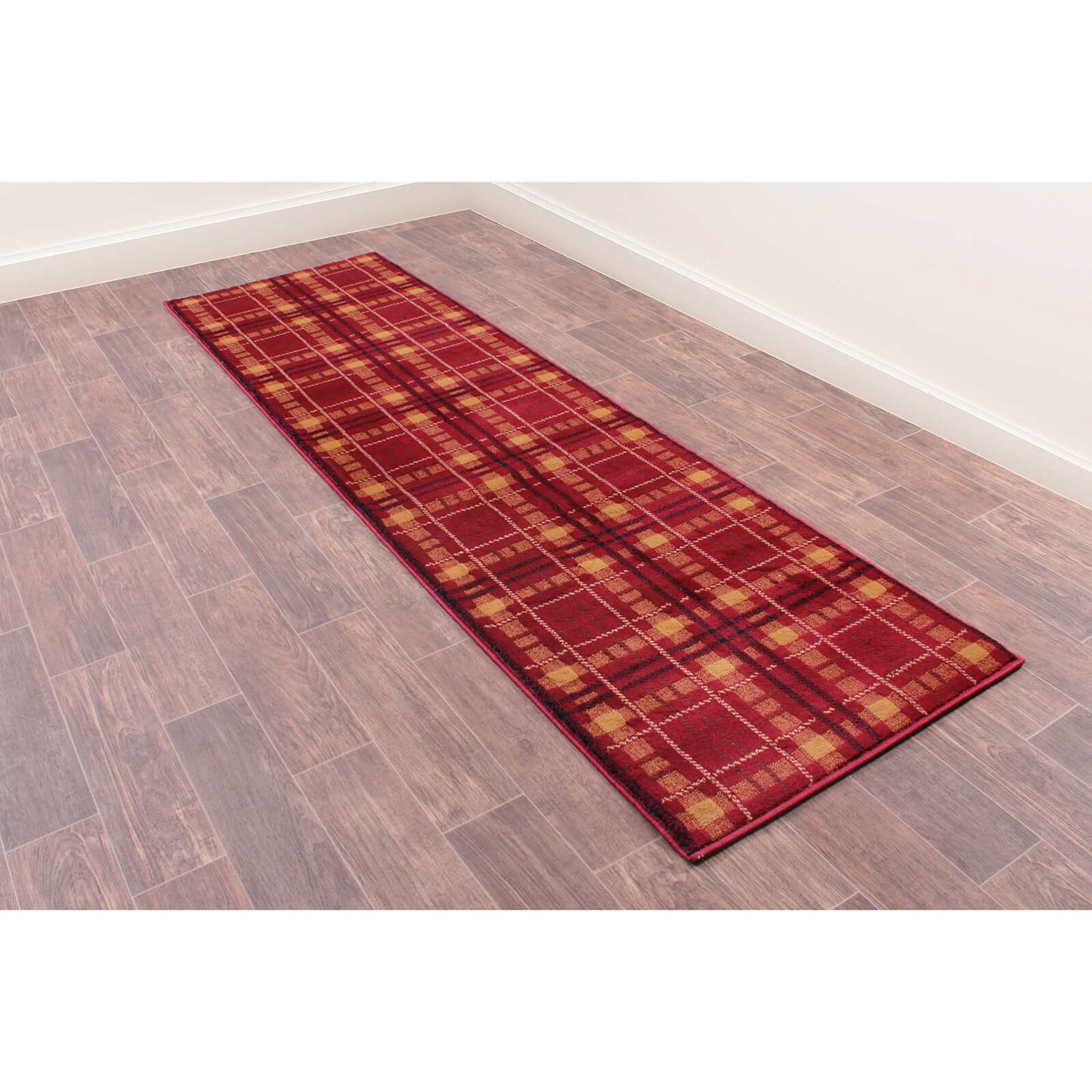 Tartan Check Red Modern Rugs